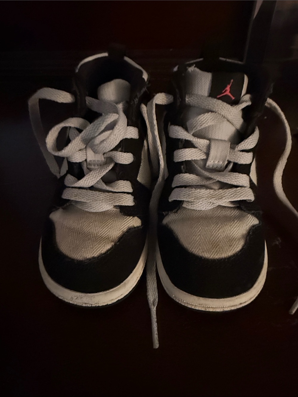 Jordan Kids Black, White and Gray High-Top Sneakers with Pink Jumpman